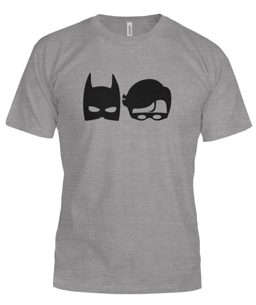 Batman and Robin Bella Canvas Tee-Short Sleeves-ViralStyle-Deep Heather-S-Pixefy