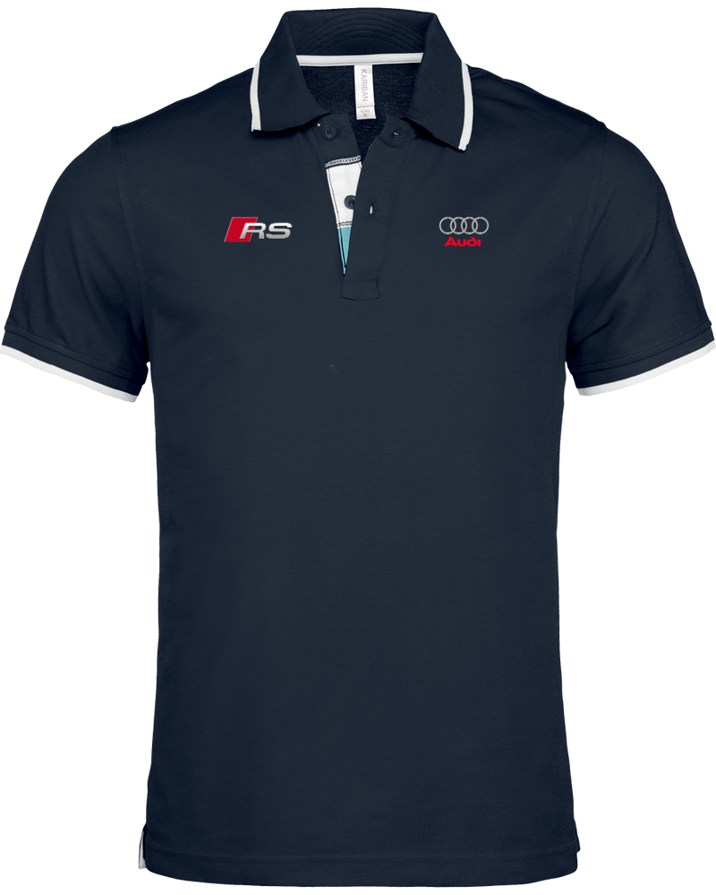 Audi RS Polo Shirt Men border neck