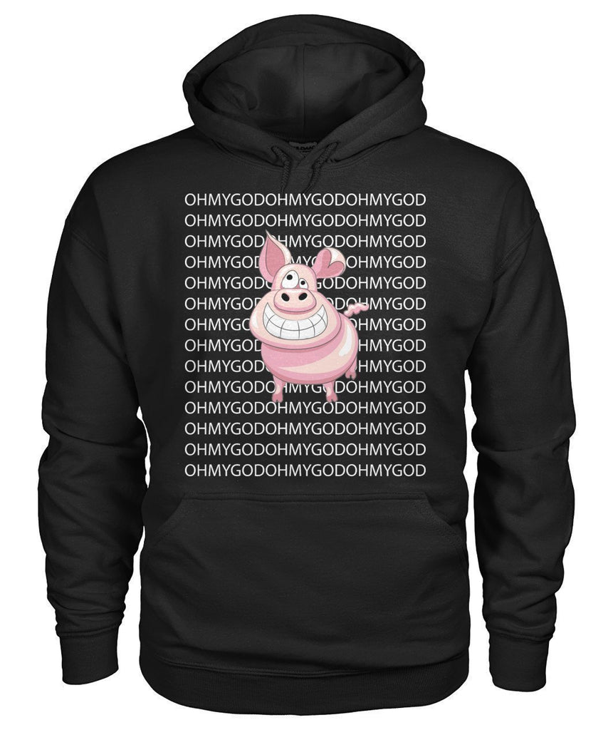 Oh My God Pig - Schwein Gildan Hoodie-Hoodies-ViralStyle-Black-S-Pixefy