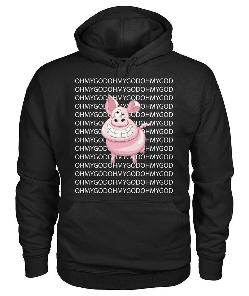 Oh My God Pig - Schwein Gildan Hoodie-Hoodies-ViralStyle-Black-S-Pixefy