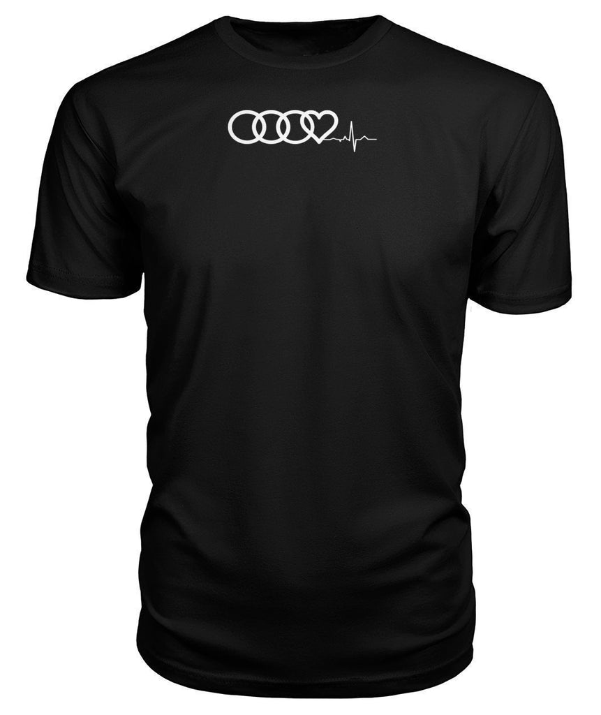 Audi Heart Beat Premium Unisex Tee-Short Sleeves-ViralStyle-Black-S-Pixefy